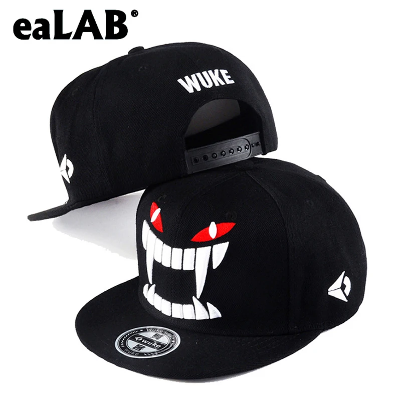 

eaLAB Men Snapback Hip Hop Caps Women Straight Visor Cartoon Embroidery Casual Adjustable Sport Bone Baseball Cap Snapback Hats