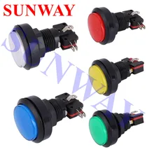 5 штук в партии 45 мм круглый с подсветкой светодиодный Кнопка с Микропереключатель 12V аркадная видеоигра круглая световая кнопка переключатель