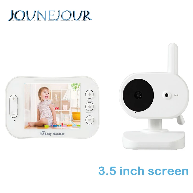 

JUNEJOUR Baby Monitor 3 .5" Screen BabyPhone Wide Angle Lens Baby Video Monitor With Night Vision Talk Back Room Temperature