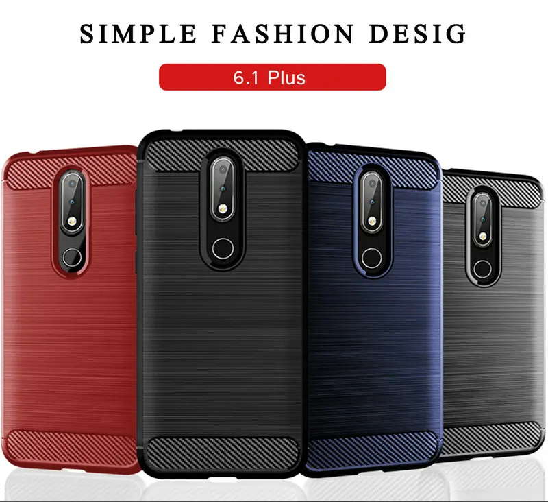 

Cover for Nokia 6.1 Plus Android One Case Silicone Armor Bumper Shockproof Cover Case for Nokia 6.1 Plus TA-1103 TA-1116 Case