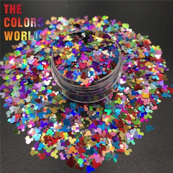 

MA4-285 Holographic MIix Colors Mickey Mouse shape Glitter 4.0MM Size Glitter for nail Art makeup DIY and Holiday decorations