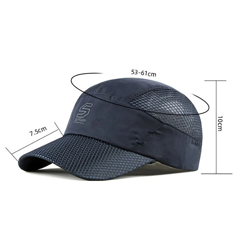 Peaked Cap Summer Thin Quick Drying Breathable Hat Headwear Outdoor Sports Wear With Adjustable Back Closure