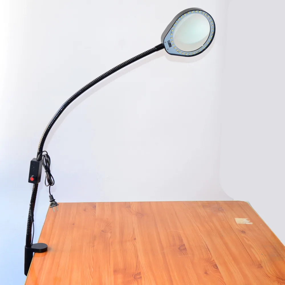 8x Magnifying Glass Table Machine Soft Rod Dimmable Led Light