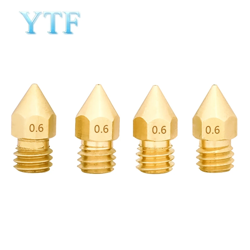 3D Printers Parts MK7 MK8 Nozzle 0.2 0.3 0.4 0.5 0.6 0.8mm Copper Extruder Threaded 1.75mm Filament Head Brass Nozzles Part