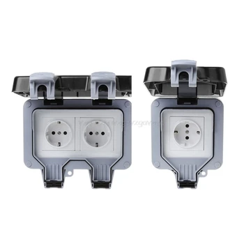 

Outdoor Wall Switch Socket IP66 Weather&Dust Proof Power Outlet EU Standard Jy02 19 Dropship