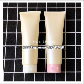 

200ml/g Plastic Matte Yellow Cosmetic Shampoo Refillable Beige Soft Tube Empty Big Size Body Wash Cream Squeeze Hose Soft Tube