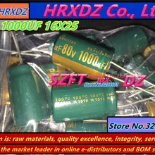 SZFTHRXDZ 20 шт. 80V 1000 мкФ 16X25 электролитический конденсатор с алюминиевой крышкой, 1000 мкФ 80V 16*25