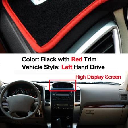2 слоя авто внутренняя панель Крышка приборной коврик ковер коврик с рельефом для Toyota Land Cruiser Prado J120 2003-2008 2009 LHD RHD - Название цвета: Розовый