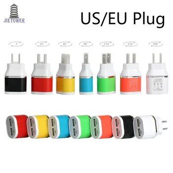 

50pcs/lot US/EU Plug 2usb 2 Ports USB Charger 5V 2A Phone Wall Adapter For iPhone 6 7 8 x iPad Samsung huawei Charging Device