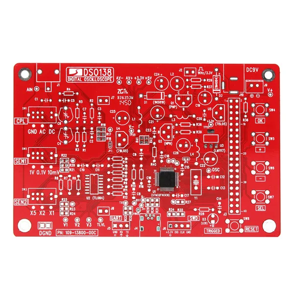 Цифровой осциллограф в разобранном виде DIY Kit 200 кГц SMD припаяны 13803K версия DSO138