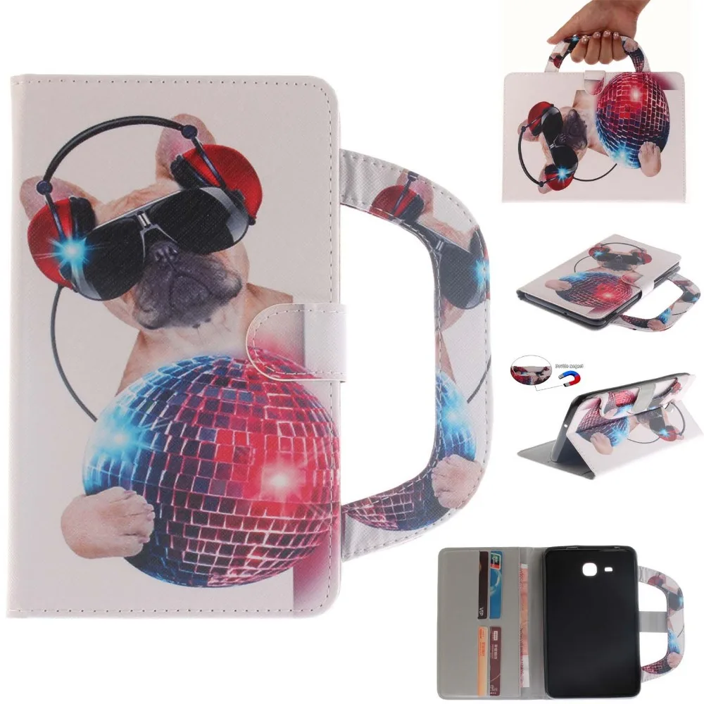 

For Galaxy Tab A 7.0 Case Cute Dog Design Flip PU Leather Wallet Cases Cover for Samsung Tab A 7.0 SM-T280 SM-T285 TPU Shell