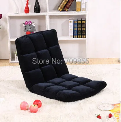 

Living Room Seating Furniture Portable Fabric Black Color Cheap Adjustable Foldable Modern Fashion Lounge Recliner Floor Chair