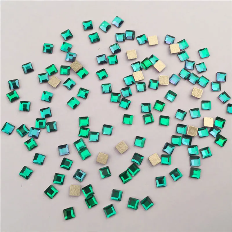 1 упаковка 10 шт радужные AB Стразы для дизайна ногтей 3D стекло кристалл драгоценный камень синий/зеленый пламя красочные плоские с задней стороны камни для ногтей DIY украшения - Цвет: Green Flame