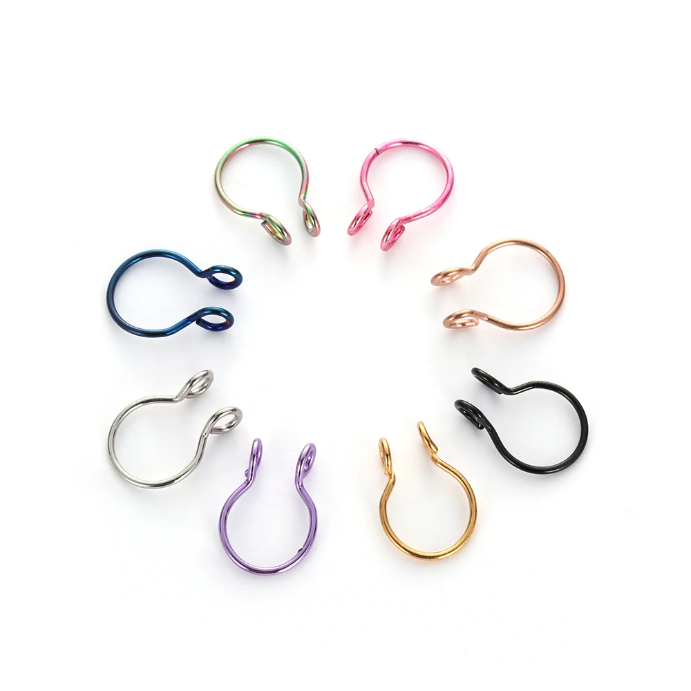 

8mm Diameter Fake Faux Septum Ring Hoop Fake Nose Ring Fake Piercing Cilp On Nose Ring Tiny Fashion Body Jewelry