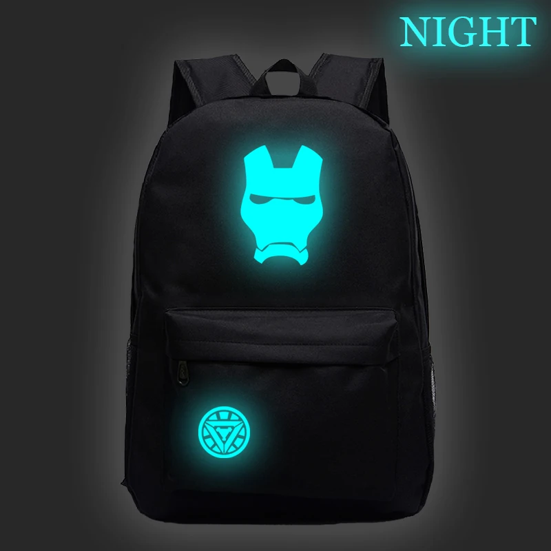 

Superhero Iron Man Backpack Boys Girls Daily Luminous Galaxy Schoolbags Children Kid Casual Travel Backpack
