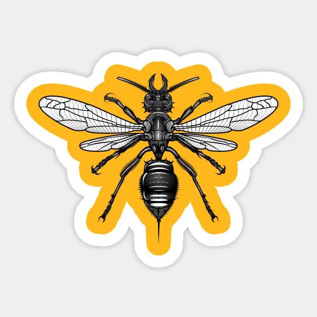 

1Pcs Armour Wasp Sticker Vinyl Decal for Laptop Window Car Moto Vinilos Paredes Black Wall Sticker