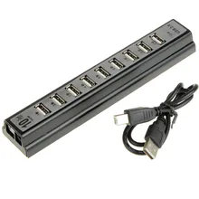 Мульти персональный компьютер USB концентратор 10 портов 2,0 Компьютерная периферийная система USB концентраторы Портативный USB разветвитель для Nootbook ноутбуки