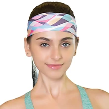 Повязка на голову быстросохнущая эластичная дышащая спортивная повязка на голову с принтом для йоги нескользящая Влагоотводящая спортивная повязка на голову Новинка