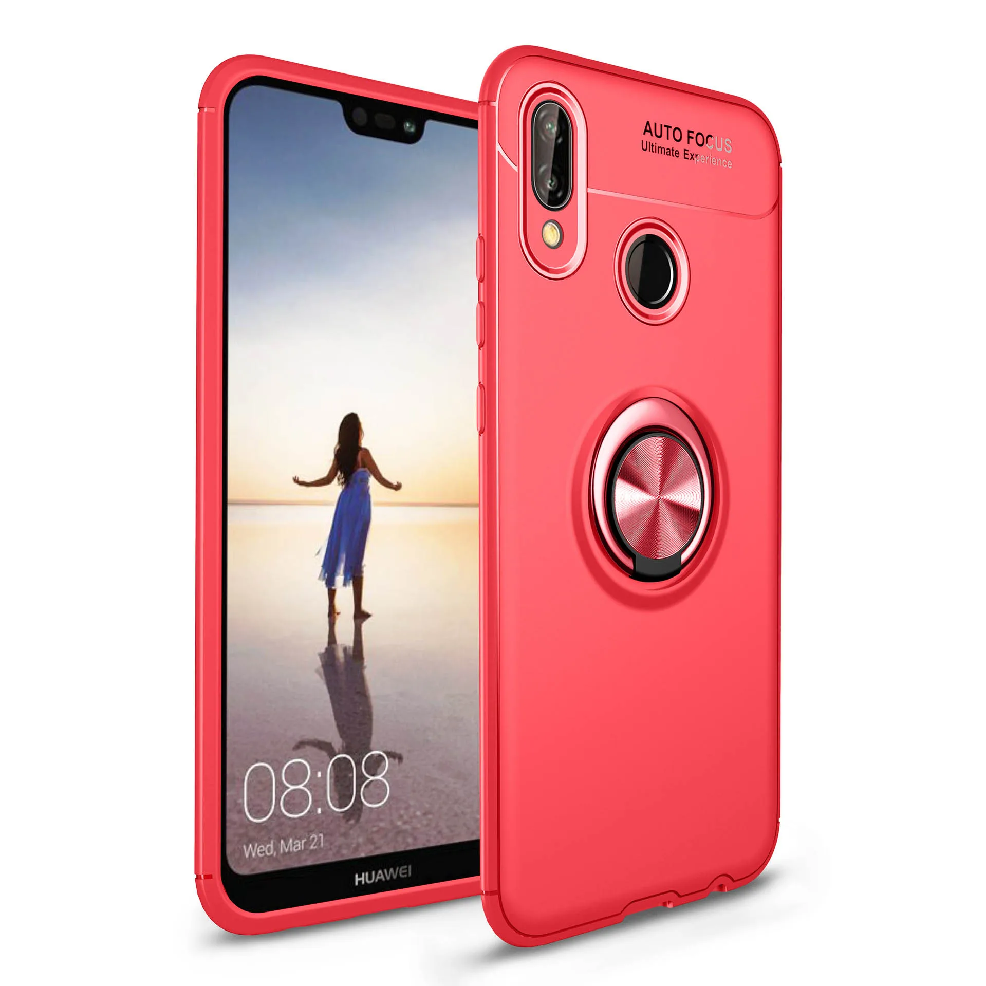 Чехол для телефона с магнитной адсорбцией для huawei P8 P9 P10 P20 P30 Lite Pro mate 9 10 20 Lite Pro для Honor 8X8 9 10 Lite V10 Play чехол - Цвет: Full Red