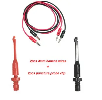 

2pcs Piercing Test Clip and 2 pcs banana lines, Heavy-Duty Insulation Piercing Probe Automotive test Clip with back probe