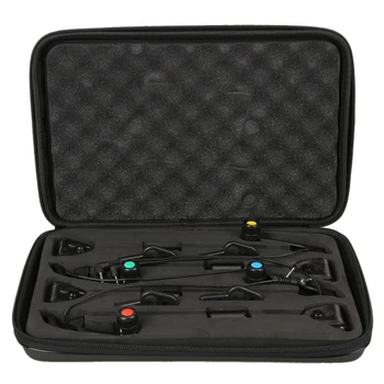 

4pcs LED Digital Carp Fishing Bite Indicator Chain Fishing Swinger Alarm in Case illuminated Swinger Set Fishing Tackle Boxes