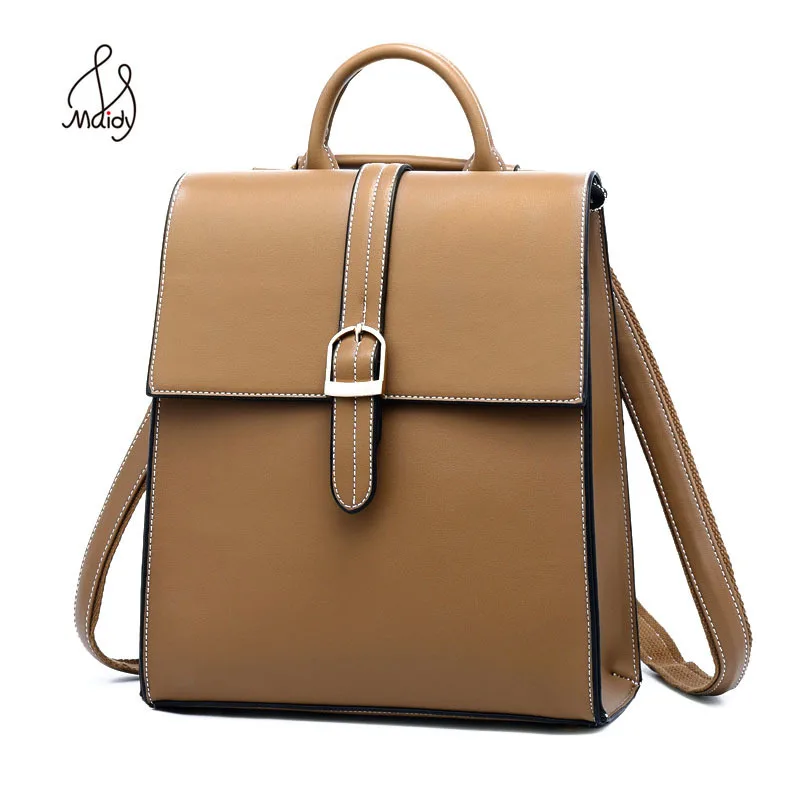 

Vintage Genuine Cow Leather Backpack Women Girls Zipper Large Simple And Shoulder Hand Bag School Bags Laptop High Quality Maidy