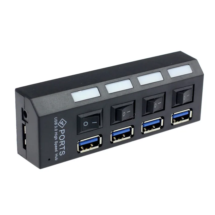 ECOSIN2 4 порта USB 3,0 концентратор с переключателем включения/выключения адаптер питания для настольного ноутбука ЕС JAN30