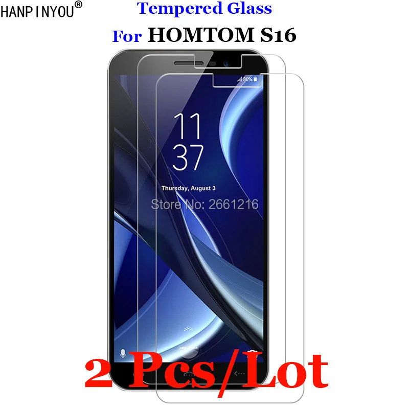 2 Pcs/Lot For HOMTOM S 16 Tempered Glass 9H 2.5D Premium Screen Protector Film S16 5.5&quot | Мобильные телефоны и