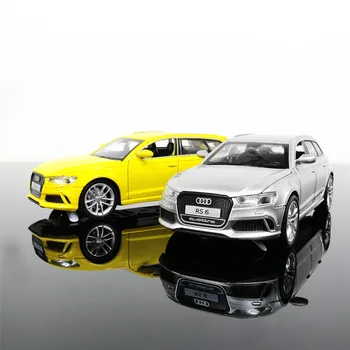 

1:32 Scale Diecast Alloy Metal Luxury SUV Car Model For Audi RS6 Quattro Collection Model Pull Back Toys Car With Sound&Light