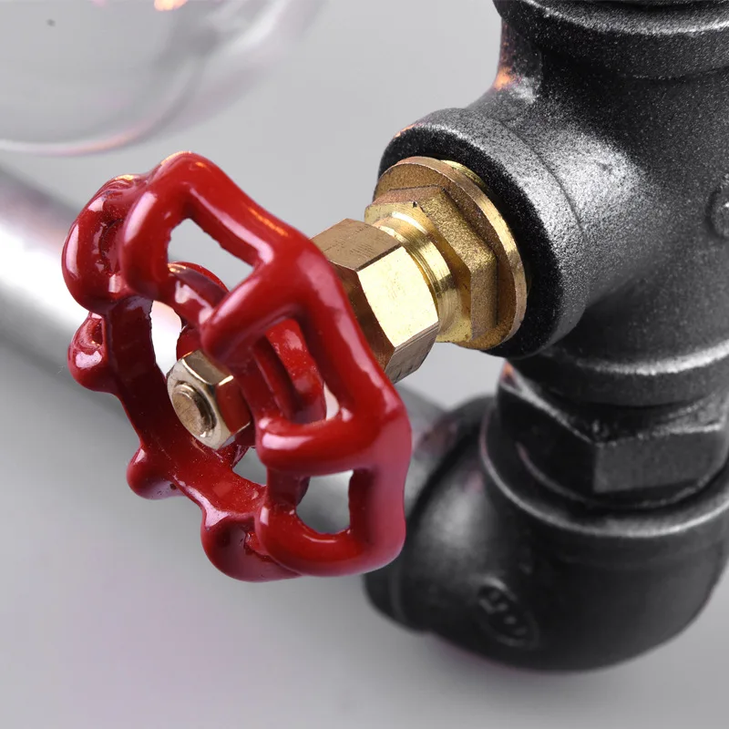DIY Style Simple Modern Water pipe Industrial Vintage Style Black Table Lamp light Edison bulb Table Light Metal