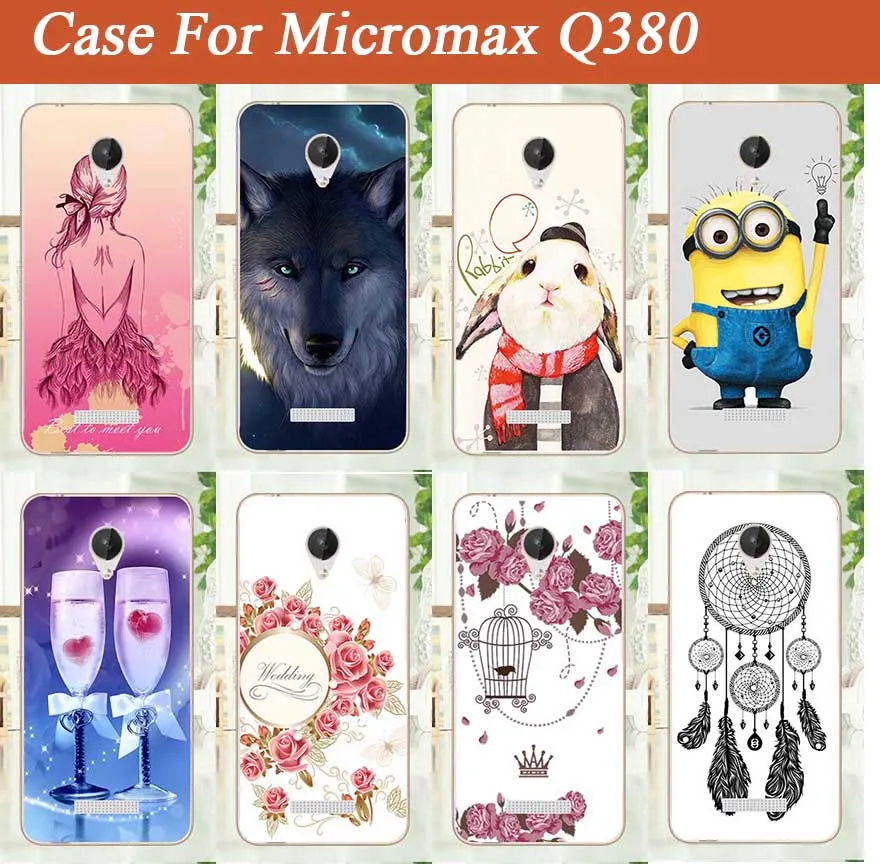 

Cover FOR micromax q380 Phone Case, 8 Styles DIY colorful print SOFT TPU Phone case for Micromax Q380 q 380 back Covers