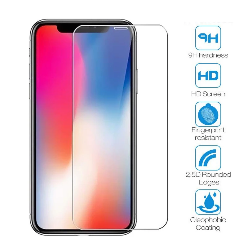 10 шт., закаленное стекло для iPhone 8 Plus, защитная пленка для экрана для iPhone 7, 8 Plus, стеклянная пленка для iPhone X, XS MAX 6, 6 S, 5S, 11 Pro Max