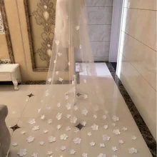 Романтическая 3 м свадебная вуаль 3D Цветы Appliquesd One Ladyer Свадебные вуали с гребешком Veu De Noiva Соборные аксессуары