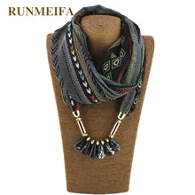 RUNMEIFA, шарф из полиэстера в богемном стиле, подвеска в виде пули, очаровательные Модные женские ювелирные изделия, шарф, ожерелье, шали, шарфы, аксессуары