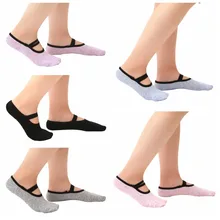 Женские носки для йоги, с круглым носком, с низким вырезом на спине и хлопчатобумажной ткани полосатая повязка Спортивные Носки дышащие Пилатес детские колготки танцевальные носки