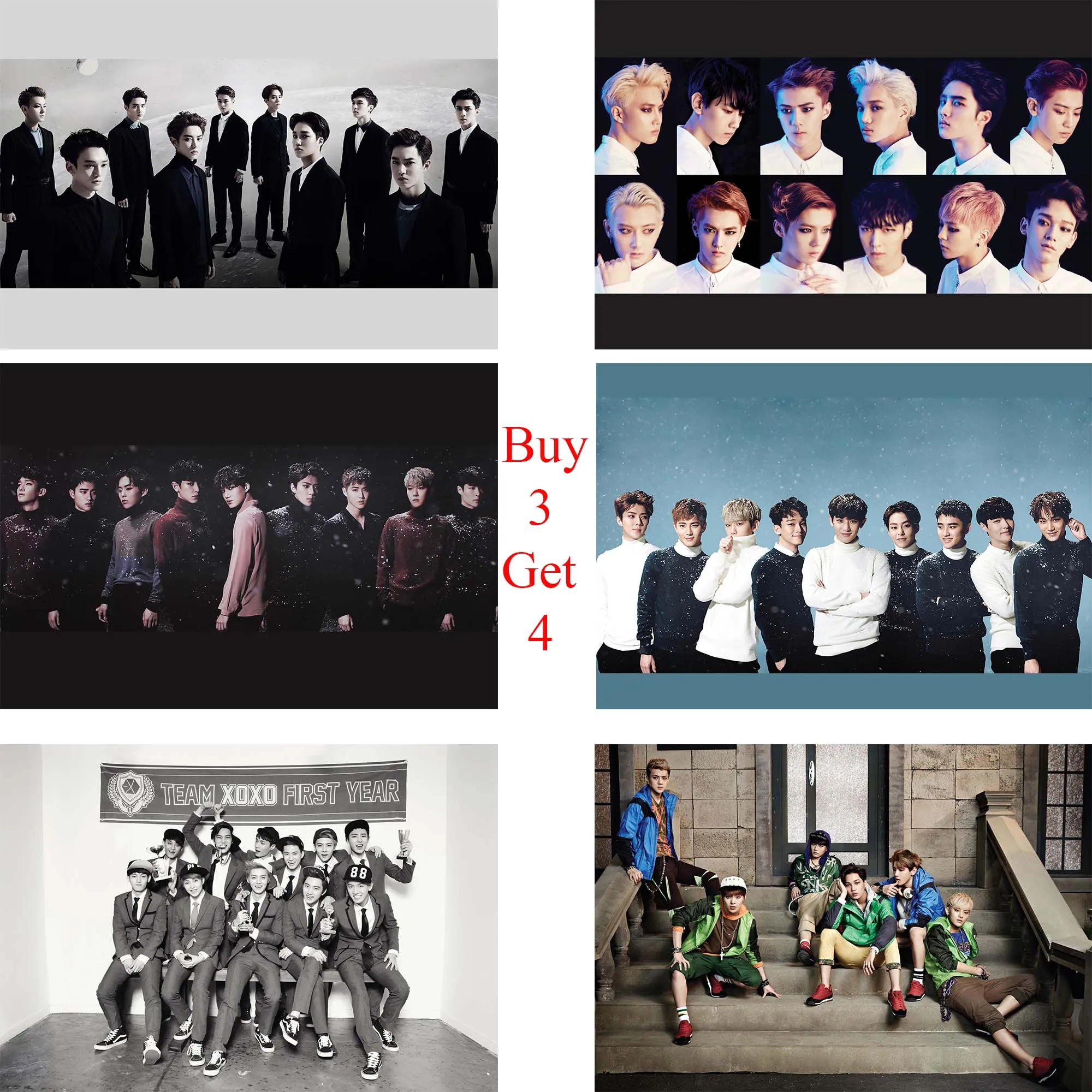 

EXO Posters Wall Posters Clear Image Livingroom Decoration Bar Paper Prints Home Art