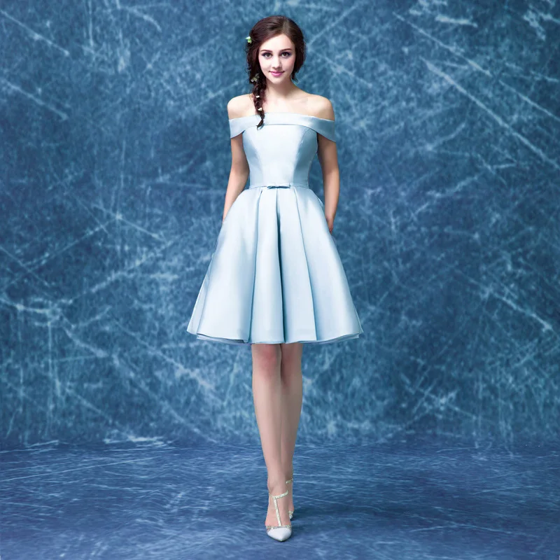 light blue gown with sleeves