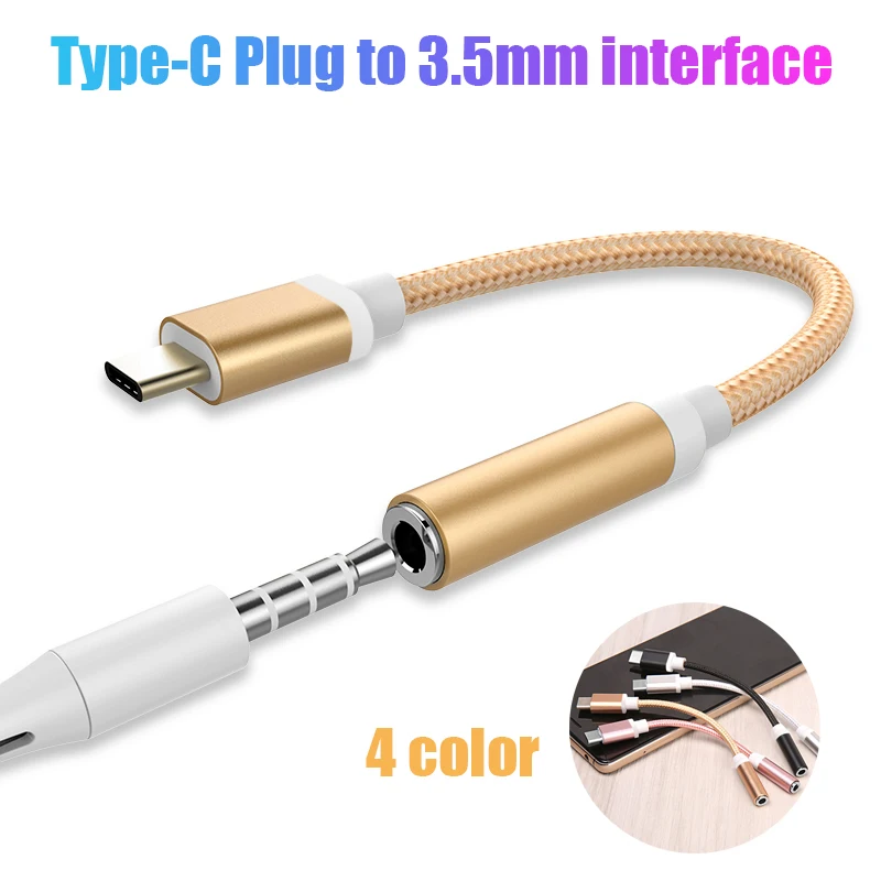 

3.5mm alloy audio cable for type-c usb-c 3.5 jack adapter usb type c plug headphone adapter for Adriod Audio Cable USBC Adapters