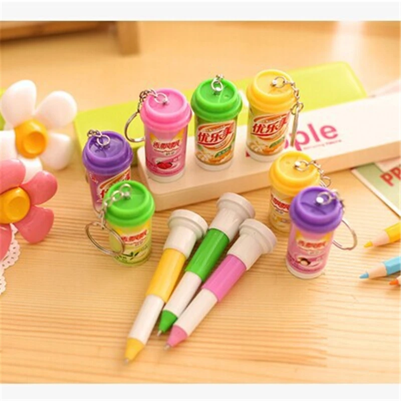 DL The new D502 Youlemei Korea creative stationery manufacturers selling tea cup cans telescopic ball pen Stationery office sup