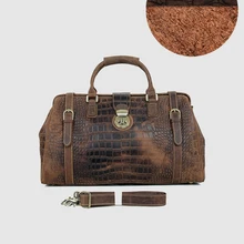 CARANFIER мужские дорожные сумки Crazy Horse из натуральной воловьей кожи с узором «крокодиловая кожа» сумки большой емкости винтажные багажные сумки