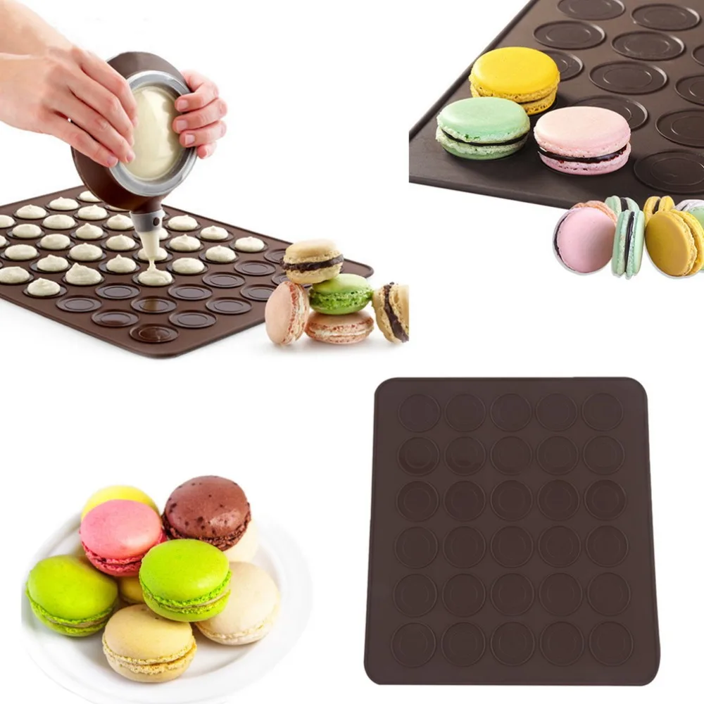 

Professional Large 30 Macarons/Muffins Silicone Baking Pastry Sheet Mat Cup Cake Mold Tray Baking Pastry Mould Sheet Mat