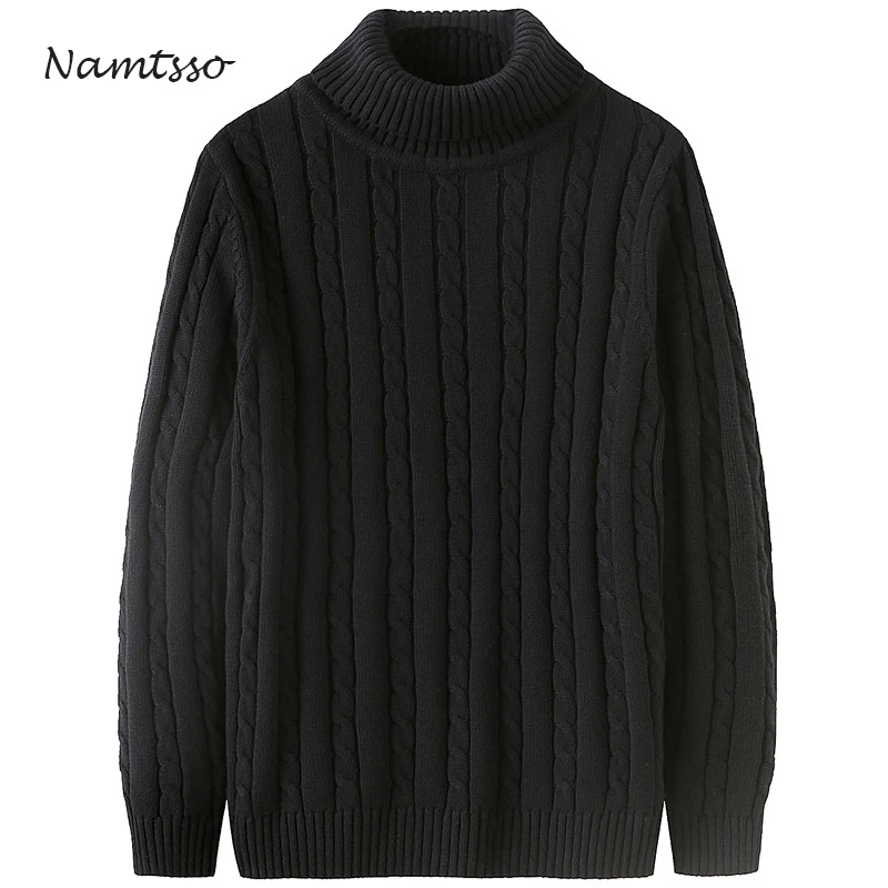 Хлопок, мужской зимний толстый свитер из грубой шерсти с круглым вырезом и длинным рукавом, трикотажный свитер, Брендовая верхняя одежда 827