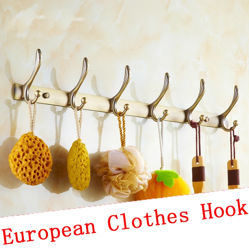 3-6 крючков для ванной/кухни крючки для полотенец на дверь, настенные крючки из цинкового сплава для подвешивания одежды, ретро европейские антикварные крючки для халатов