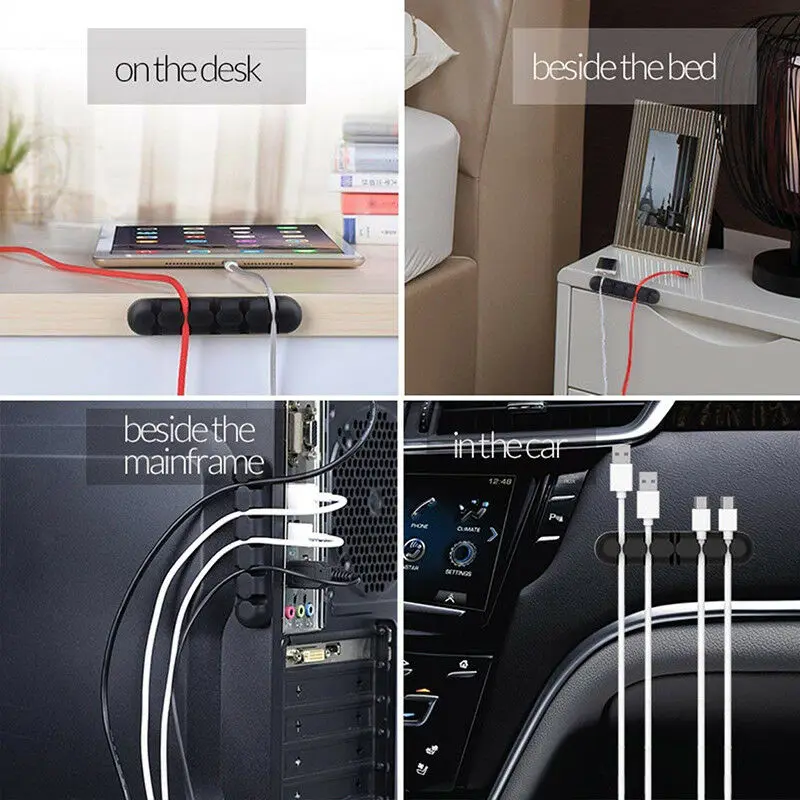 Desktop Cable Wires Manager Silicone Wire Holder Data Cables Storage Winder Desktop Cable Wires Manager Silicone Wire Holder Data Cables Storage Winder