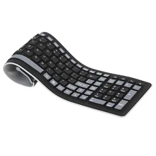 2,4 портативная беспроводная клавиатура Гибкая Складная водостойкая моющаяся Мягкая силиконовая клавиатура с usb-приемником для компьютера