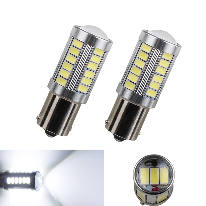 2 шт. BA15S 33 SMD 5630 светодиодные лампы высокой мощности 1156 супер белые автомобильные