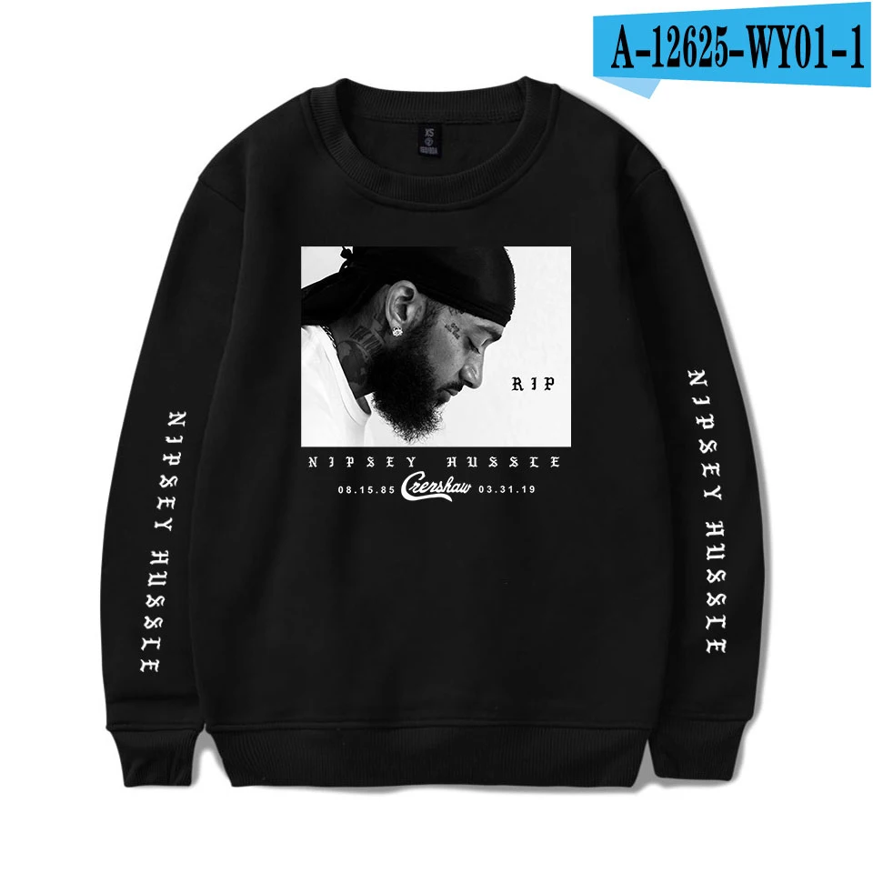 Black Толстовка Rep Nipsey Hussle Женская/мужская повседневная весенняя одежда новая горячая распродажа монолитные толстовки с длинными рукавами принт плюс размер - Цвет: Black