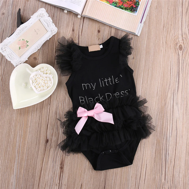 

Princess Newborn Kids Baby Girls Pageant Tulle Bowknot Rompers Children Party Beading Jumpsuit Clothes Outfits Costume