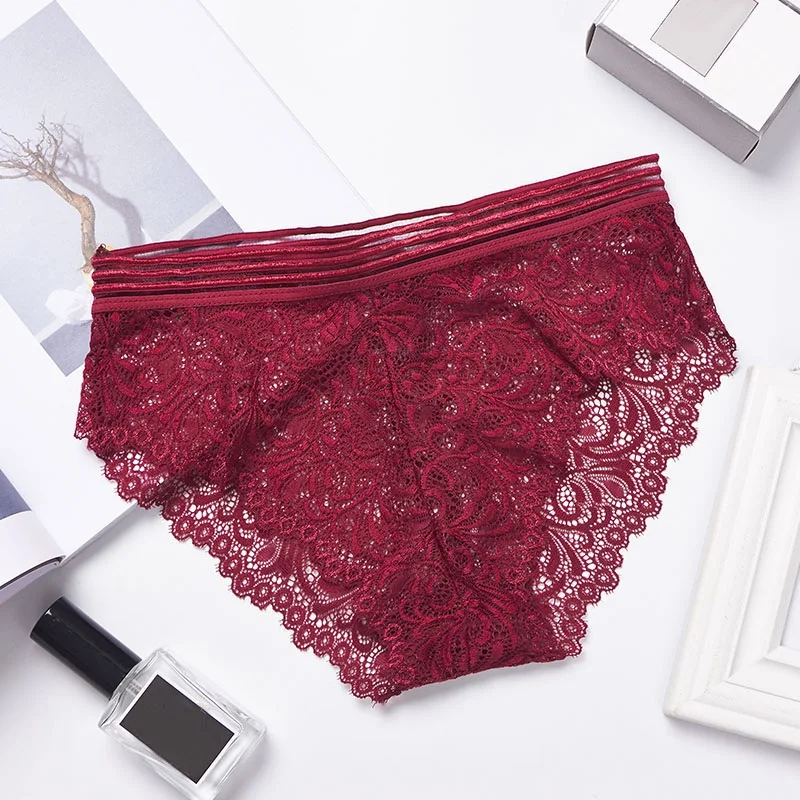 Female Women Everyday Style Lingerie Seamless Lace Panties Sheer Soft Underwear Briefs High Waist Women Sexy Panties