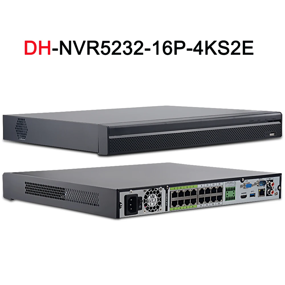 DH 32CH NVR NVR5232 16P 4KS2E с 16CH порт POE поддержка двухстороннего разговора e 800 M MAX сетевой